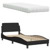 vidaXL Letto con Materasso Hanko Nero 80x200 cm in Tessuto