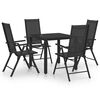 vidaXL Set Mobili da Pranzo per Giardino 5 pz in Alluminio Nero
