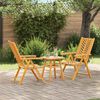 vidaXL Set da Pranzo per Giardino 3 pcs Marrone