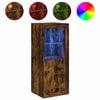 vidaXL Credenza con Luci LED Rovere Fumo 41x37x100 cm