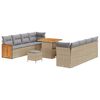 vidaXL Set Divano da Giardino con cuscino 11 pcs Beige e Grigio Chiaro