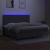 vidaXL Letto a Molle Materasso e LED Grigio Scuro 200x200cm in Tessuto