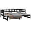 vidaXL Dormeuse Estraibile Nera 2x(90x200) cm Legno Massello di Pino