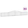 vidaXL Cesti Gabbioni ad Arco 4 pz 400x30x40/60 cm Ferro Zincato