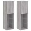 vidaXL Mobili TV con Luci LED 2pz Grigio Sonoma 30,5x30x102 cm