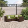 vidaXL Set Mobili da Giardino 4 pz con Cuscini in Polyrattan Marrone