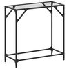 vidaXL Tavolino Consolle Piano Vetro Trasparente 80x35x81cm in Acciaio