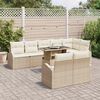 vidaXL Set di divani con cuscino 9 pcs Beige e Crema polyrattan