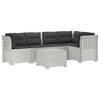 vidaXL Divano da Giardino 5 Posti con Cuscini Stile Rattan PP Bianco