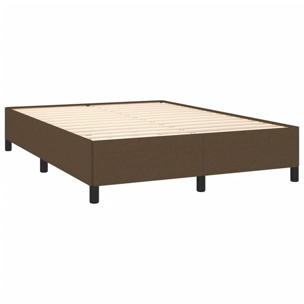 vidaXL Giroletto senza Materasso Marrone Scuro 140x190 cm Tessuto