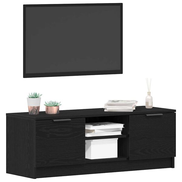 vidaXL Mobile TV Rovere Nero 102 x 32 x 35.5 cm Legno multistrato