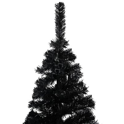 vidaXL Albero di Natale Preilluminato con Palline Nero 240 cm PVC