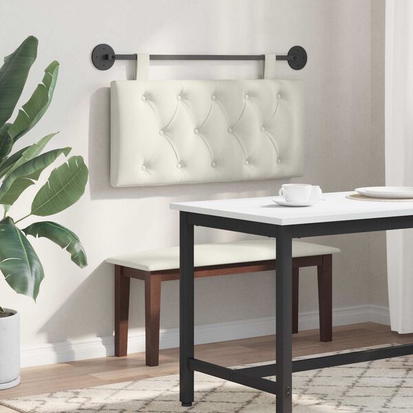 vidaXL Testata appesa Montaggio a parete Crema 100 x 55 x 7 cm Velluto