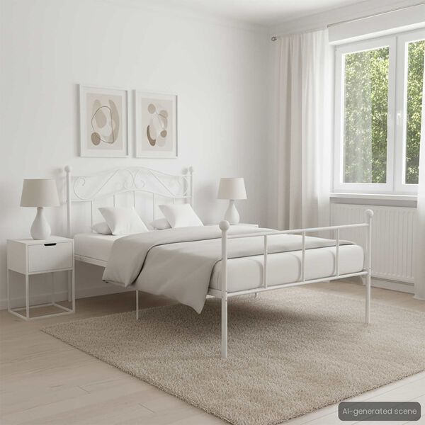 vidaXL Giroletto Bianco in Metallo 90x200 cm
