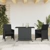 vidaXL Set da Bistrò 3 pz con Cuscini Nero in Polyrattan