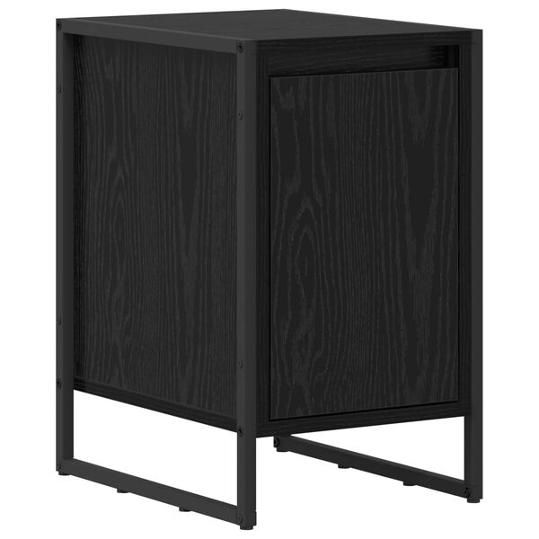 vidaXL Comodino Rovere Nero 39,5 x 30 x 50 cm Legno multistrato