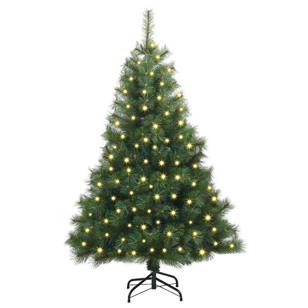 vidaXL Albero di Natale artificiale con 150 LED Verde 150 cm PE e PVC