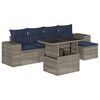 vidaXL Set Divani da Giardino 6 pz con Cuscini Grigio in Polyrattan