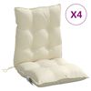 vidaXL Cuscini per Sedia Schienale Basso 4 pz Crema in Tessuto Oxford