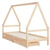 vidaXL Giroletto per Bambini con Cassetti 90x190cm Legno Massello Pino