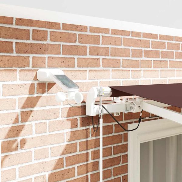 vidaXL Tenda da Sole Retrattile Automatica con LED Marrone 300x250 cm