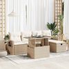 vidaXL Set Divano da Giardino 6 pz con Cuscini Beige in Polyrattan
