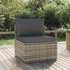 vidaXL Poltrona Centrale Giardino Cuscino Grigio 57x57x56cm Polyrattan
