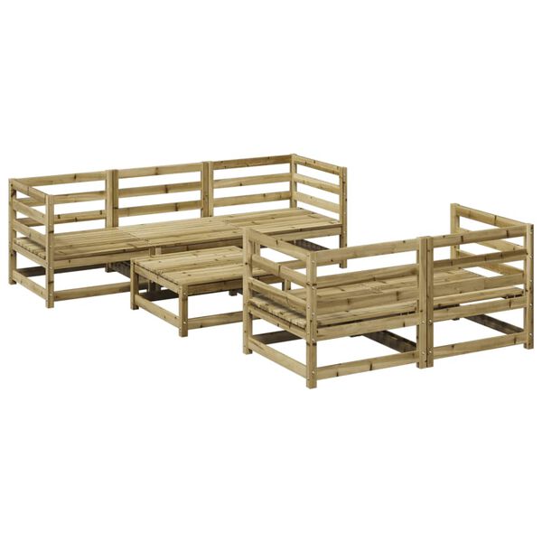 vidaXL Set Divani da Giardino 6 pz in Legno Impregnato di Pino