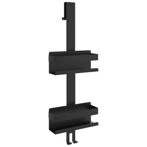 vidaXL Mensola Doccia Pensile Nero Opaco Acciaio Inox 304 Spazzolato