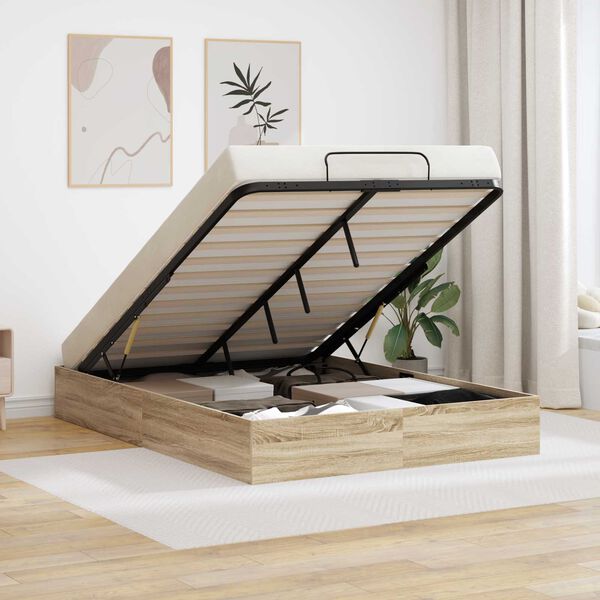 vidaXL Letto ottomano Rovere Sonoma 193 x 140 x 25 cm