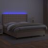 vidaXL Giroletto Molle Materasso e LED Cappuccino 180x200cm Similpelle
