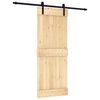 vidaXL Porta scorrevole Naturale e Nero 80 x 210 cm