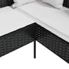 vidaXL Divano a Forma di L con Cuscini in Polyrattan Nero