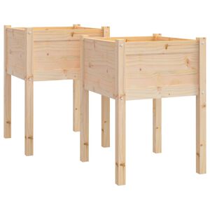 vidaXL Fioriere da Giardino 2 pz 50x50x70 cm in Legno Massello di Pino