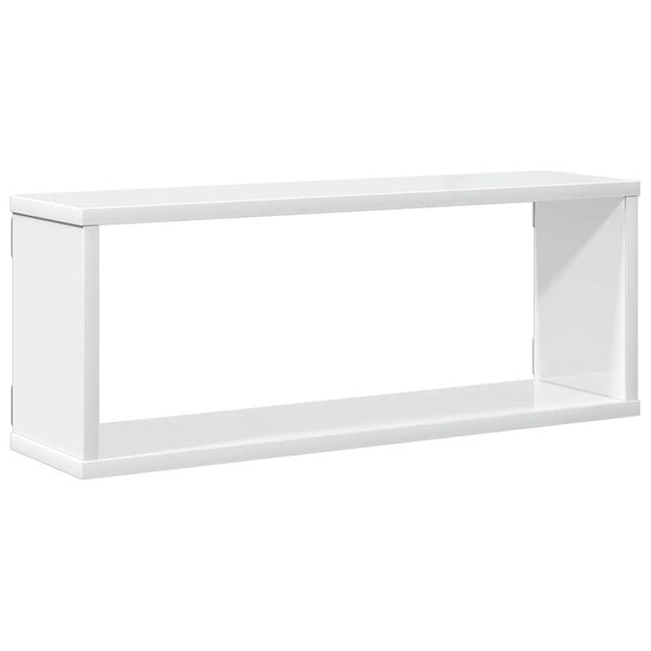 vidaXL Mensole Parete a Cubo 4pz Bianco Lucido 60x15x23cm Multistrato