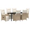 vidaXL Set da Pranzo per Giardino 7 pz Beige polyrattan