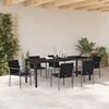 vidaXL Set da Pranzo per Giardino 7 pcs Nero e Grigio Rattan in PE