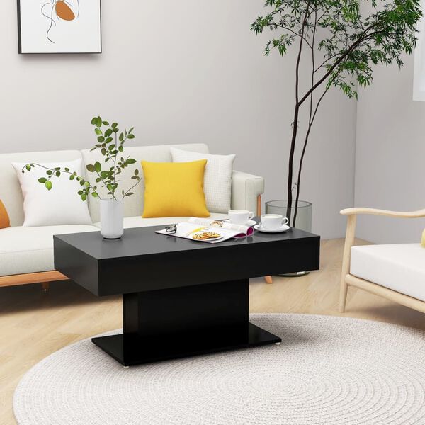 vidaXL Tavolino da Salotto Nero 96x50x45 cm in Legno Multistrato