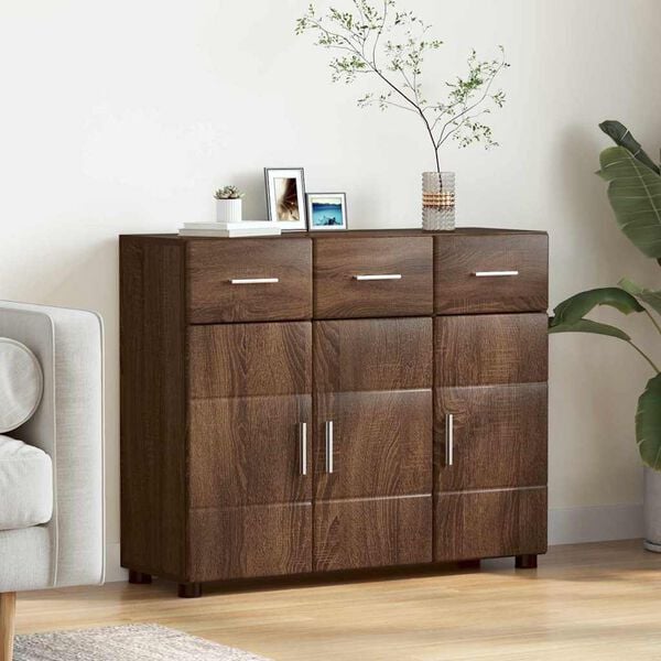 vidaXL Credenza Rovere Marrone 88,5 x 30,5 x 73 cm Legno multistrato