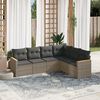vidaXL Set Divano da Giardino 6 pz con Cuscini Grigio in Polyrattan