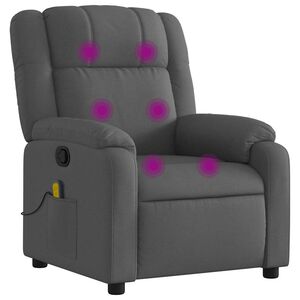 vidaXL Poltrona reclinabile massaggiante in Tessuto Grigio Scuro