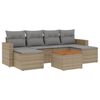 vidaXL Set Divani da Giardino 7 pz con Cuscini Beige in Polyrattan