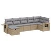 vidaXL Set Divano da Giardino 7 pz con Cuscini Beige Misto Polyrattan