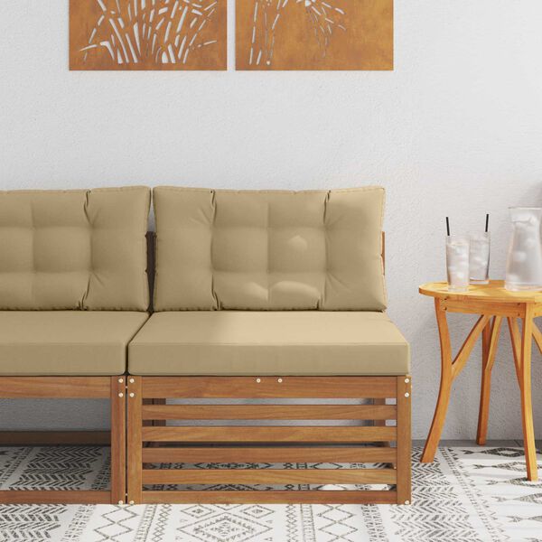 vidaXL Divano centrale da esterno Legno di Acacia Massello Naturale