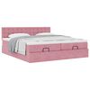 vidaXL Struttura Letto Pouf con Materassi Rosa 180x200 cm Velluto