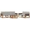 vidaXL Set di divani da esterno 6 pcs Naturale e Grigio Chiaro