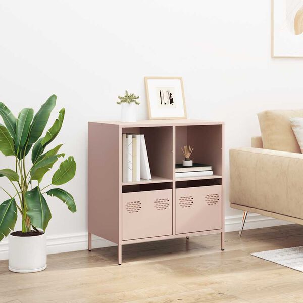 vidaXL Credenza Rosa 68x39x73,5 cm in Acciaio Laminato a Freddo