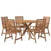 vidaXL Set da Pranzo per Giardino 6 pz in Legno Massello di Acacia