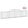 vidaXL Cesti Gabbioni ad Arco 11 pz 300x30x60/80 cm Ferro Zincato