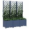 vidaXL Fioriera da Giardino con Graticcio Grigio Blu 120x40x136 cm PP